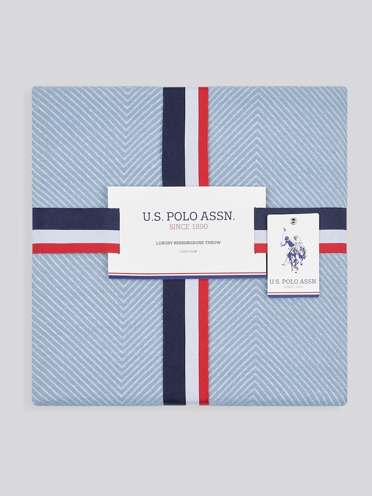 U.S. Polo Assn. Troposphere Luxury Herringbone Throw - Image 3 of 6