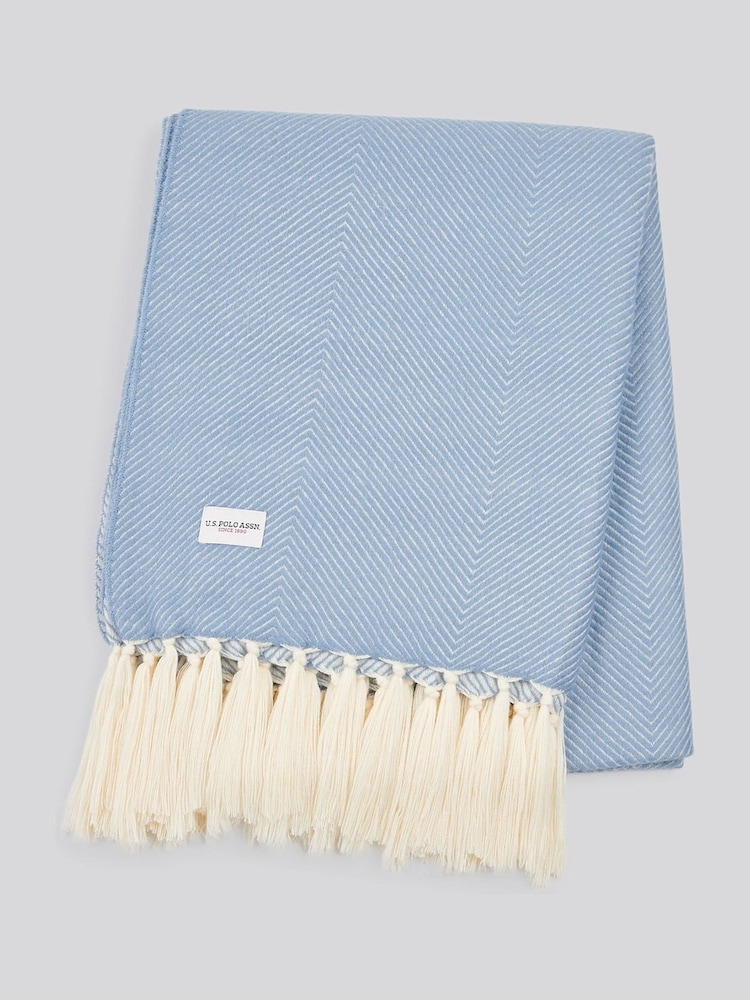 U.S. Polo Assn. Troposphere Luxury Herringbone Throw - Image 4 of 6