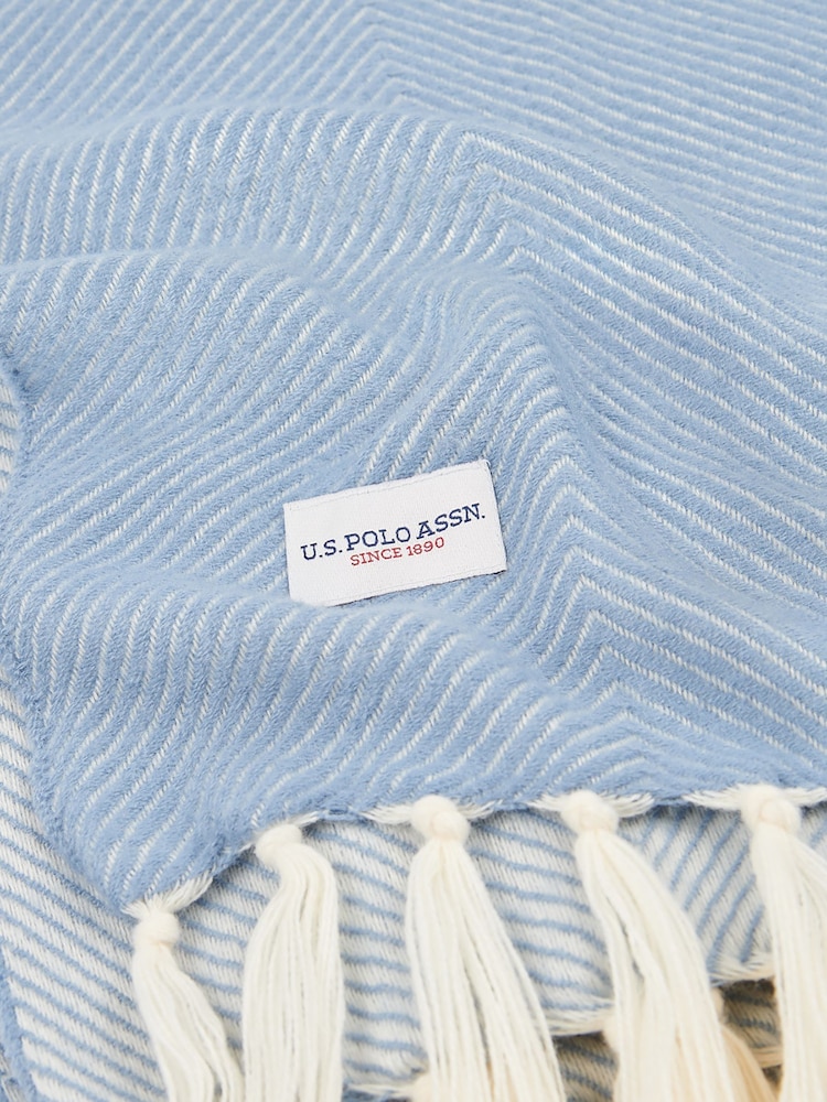 U.S. Polo Assn. Troposphere Luxury Herringbone Throw - Image 6 of 6
