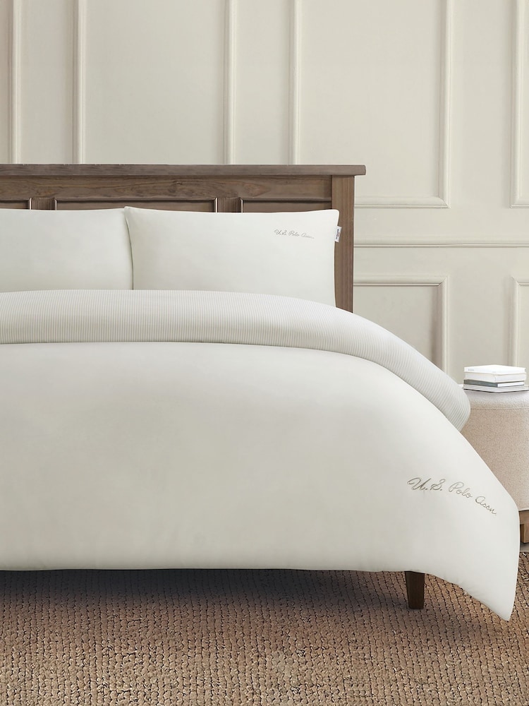 U.S. Polo Assn. Oatmeal Pure Cotton Chambray Duvet Set - Image 1 of 4 U.S. Polo Assn. Oatmeal Pure Cotton Chambray Duvet Set - Image 1 of 4