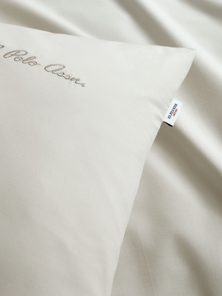 U.S. Polo Assn. Oatmeal Pure Cotton Chambray Duvet Set - Image 4 of 4 U.S. Polo Assn. Oatmeal Pure Cotton Chambray Duvet Set - Image 4 of 4