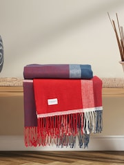 U.S. Polo Assn. Navy Iris Luxurious Soft Check Boxed Throw - Image 1 of 7