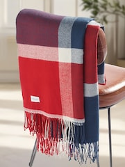 U.S. Polo Assn. Navy Iris Luxurious Soft Check Boxed Throw - Image 3 of 7