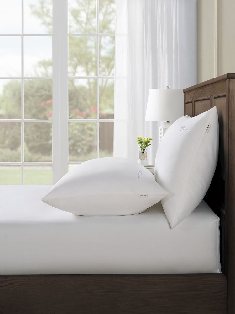 U.S. Polo Assn. Bright White Pure Cotton Sheet & Pillowcase Set - Image 1 of 4