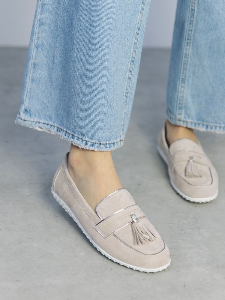 Moda in Pelle Elinia Tassel Detail Suede Loafers - Image 1 of 4