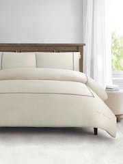 U.S. Polo Assn. Oatmeal Luxury Cotton Brand Stripe Duvet Set - Image 1 of 4