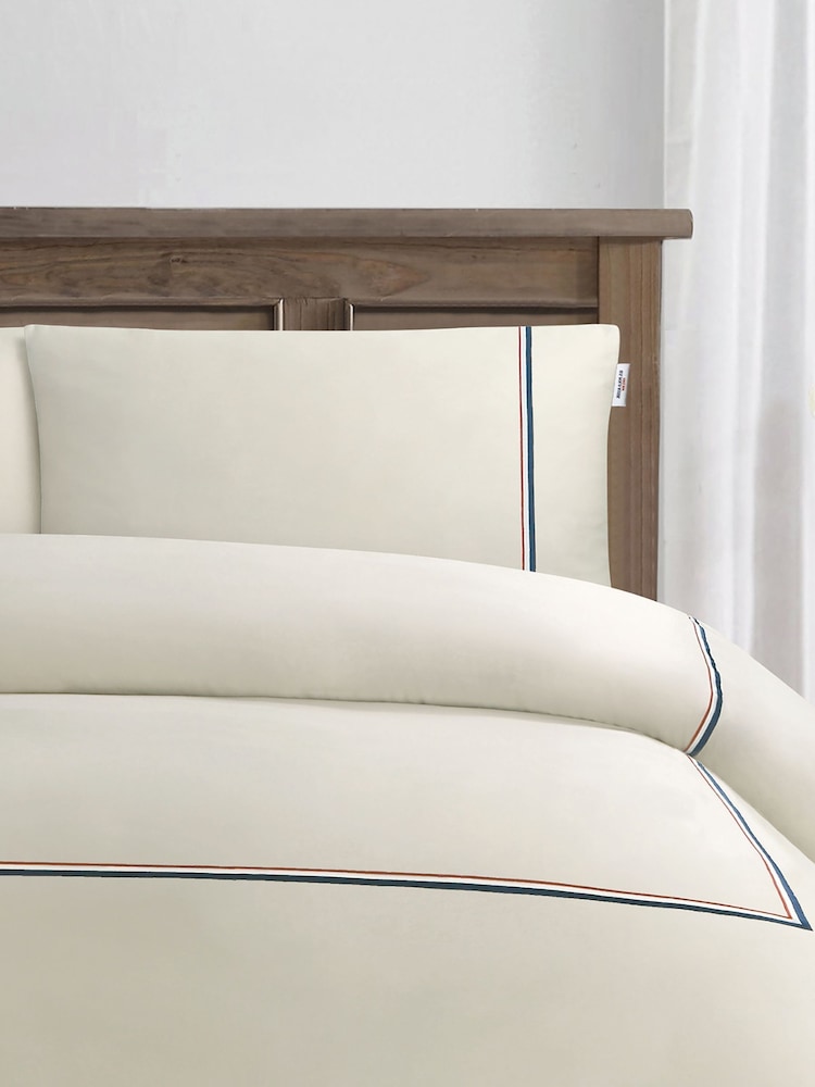 U.S. Polo Assn. Oatmeal Luxury Cotton Brand Stripe Duvet Set - Image 2 of 4