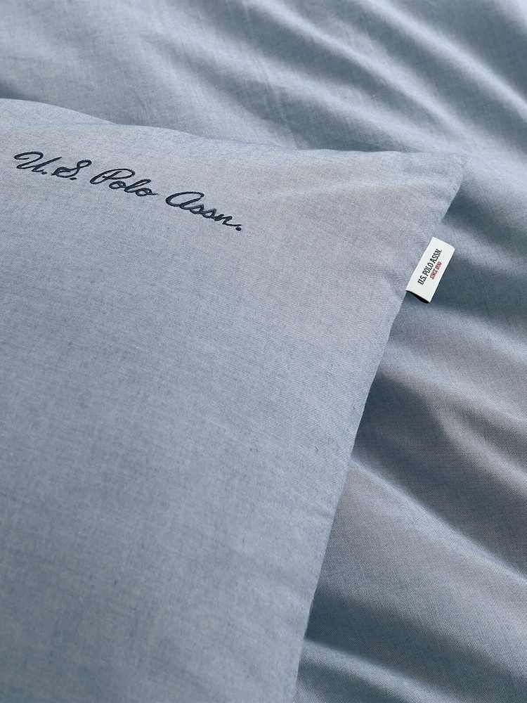 U.S. Polo Assn. True Navy Pure Cotton Chambray Duvet Set - Image 4 of 4