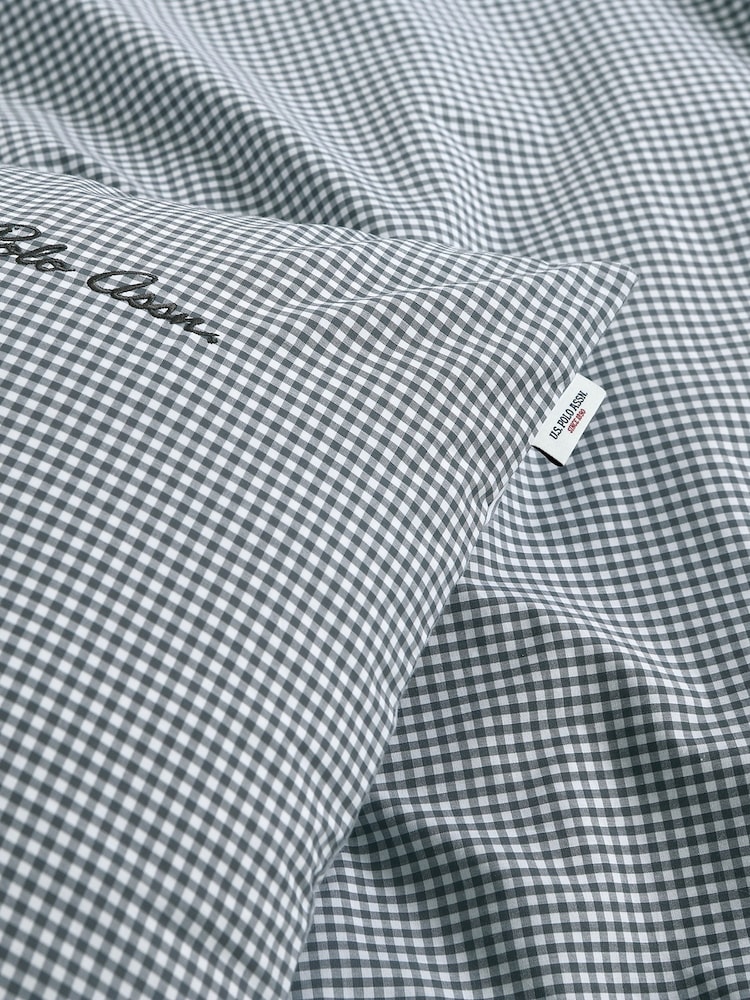 US Polo Assn. Хлопковый постельный комплект в клетку - Изображение 4 из 4