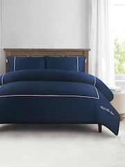 U.S. Polo Assn. Navy Iris Luxury Cotton Brand Stripe Duvet Set - Image 1 of 4
