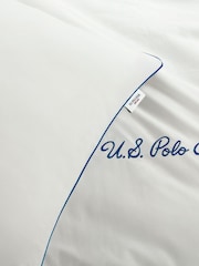 U.S. Polo Assn. Bright White Pure Cotton Piped Duvet Set - Image 4 of 4