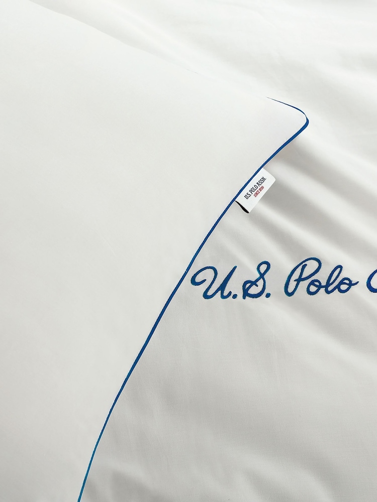 U.S. Polo Assn. Bright White Pure Cotton Piped Duvet Set - Image 4 of 4