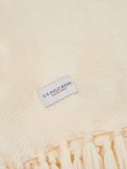 U.S. Polo Assn. Eggnog Luxury Herringbone Throw - Image 6 of 6