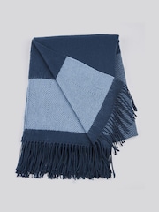 U.S. Polo Assn. Navy Iris Luxurious Tonal Herringbone Throw - Image 4 of 5