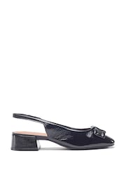 Moda in Pelle Ellm Bow Sling Back Court Black Heels - Image 1 of 4