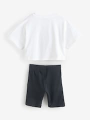 Moschino White Logo T-Shirt & Leggings Set - Image 2 of 4
