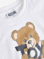 Moschino White Logo T-Shirt & Leggings Set - Image 3 of 4