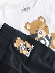 Moschino White Logo T-Shirt & Leggings Set - Image 4 of 4