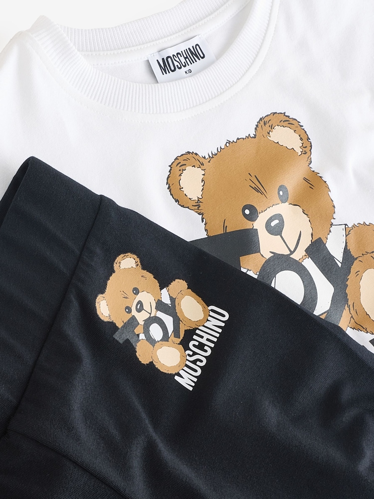 Moschino White Logo T-Shirt & Leggings Set - Image 4 of 4