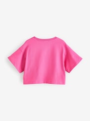 Moschino Pink Logo Cropped Short Sleeve T-Shirt - Image 2 of 4