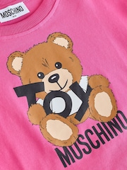 Moschino Pink Logo Cropped Short Sleeve T-Shirt - Image 3 of 4