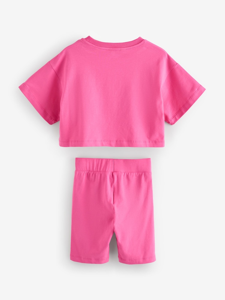 Moschino Pink Logo T-Shirt & Leggings Set - Image 2 of 5