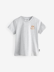 Moschino Grey Short Sleeve Logo T-Shirt - Image 1 of 4