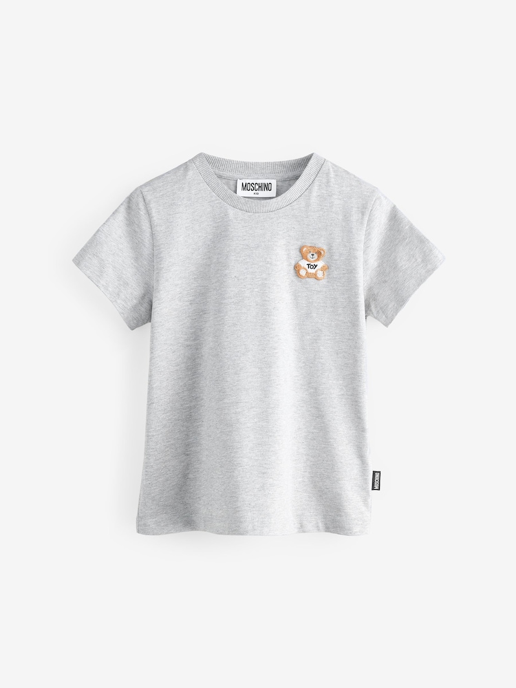Moschino Grey Short Sleeve Logo T-Shirt - Image 1 of 4