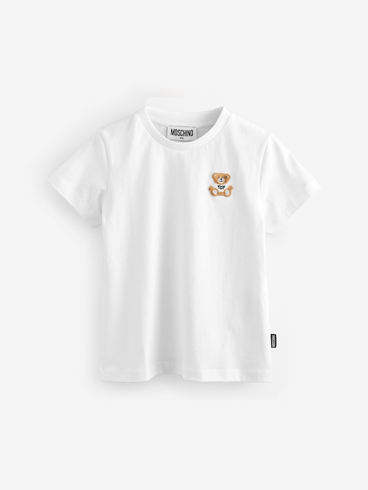 Moschino White Short Sleeve Logo T-Shirt - Image 1 of 5
