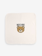Moschino Cream Logo Baby 100% Cotton Blanket - Image 1 of 4