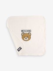 Moschino Cream Logo Baby 100% Cotton Blanket - Image 2 of 4
