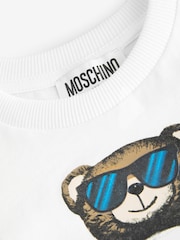 Moschino White Short Sleeve Graphic Print Logo T-Shirt - Image 3 of 5