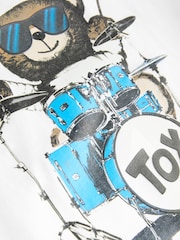 Moschino White Short Sleeve Graphic Print Logo T-Shirt - Image 4 of 5