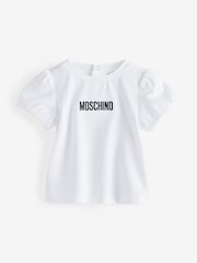 Moschino Cream Logo T-Shirt and Pinafore Dress Set - Image 3 of 5