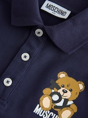 Moschino Blue Logo Polo Shirt - Image 3 of 5
