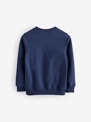 Moschino Blue Logo Crew Neck Sweatshirt - Image 2 of 5