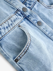 Moschino Blue Logo Denim Dress With Puff Sleeves - Image 4 of 4