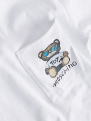 Moschino White Logo T-Shirt and Shorts Set - Image 3 of 5