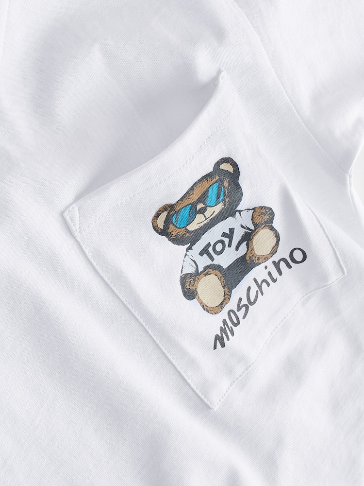 Moschino White Logo T-Shirt and Shorts Set - Image 3 of 5