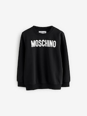 Moschino Black Logo Crew Neck Sweatshirt - Image 1 of 5