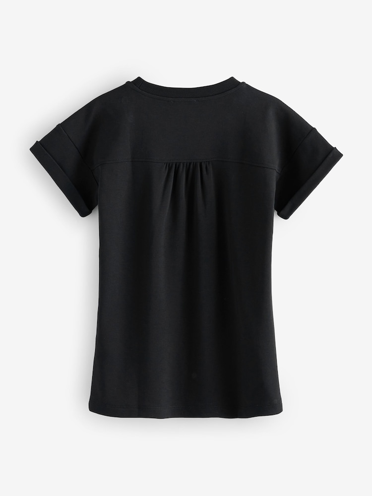 Moschino Black Logo T-Shirt Dress With Love Heart Graphic Print - Image 2 of 6