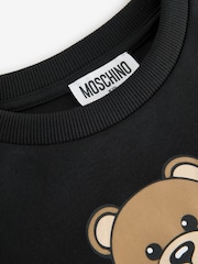 Moschino Black Logo T-Shirt Dress With Love Heart Graphic Print - Image 3 of 6