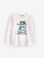 Moschino White Long Sleeve T-Shirts 2 Pack Giftset With Giftbox - Image 3 of 6