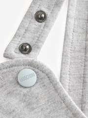 Moschino Grey Baby Logo Short Sleeve T-Shirt and Dungarees Set - Image 6 of 6