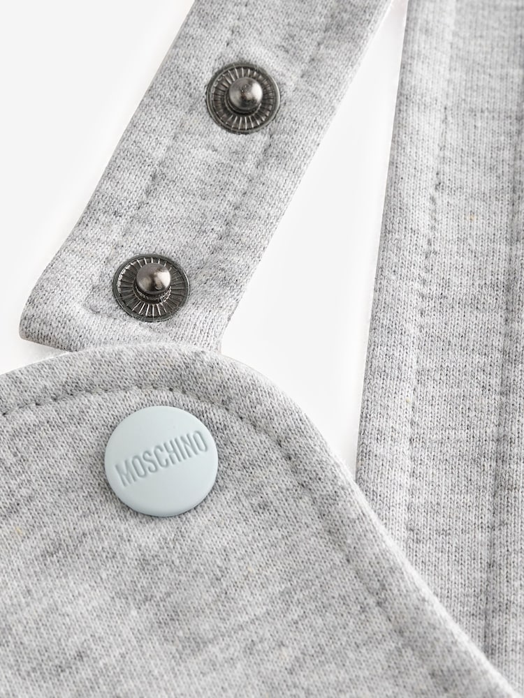 Moschino Grey Baby Logo Short Sleeve T-Shirt and Dungarees Set - Image 6 of 6 Moschino Grey Baby Logo Short Sleeve T-Shirt and Dungarees Set - Image 6 of 6