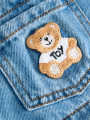 Moschino Blue Baby Denim Dungarees With Logo - Image 5 of 5