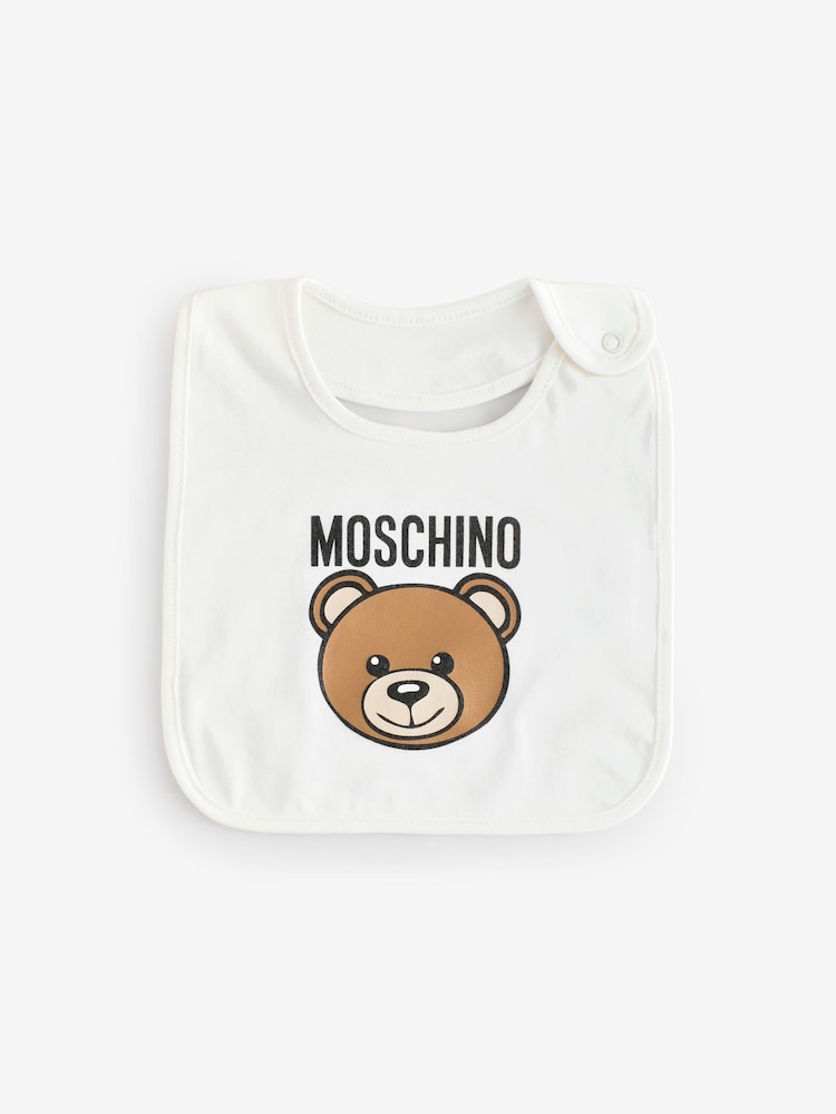 Moschino Baby Logo Hat and Bib Giftset With Giftbox - Image 3 of 5