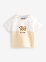 Moschino Natural Baby Short Sleeve Logo T-Shirt With Giftbox - Image 1 of 5
