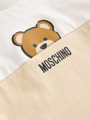 Moschino Natural Baby Short Sleeve Logo T-Shirt With Giftbox - Image 4 of 5