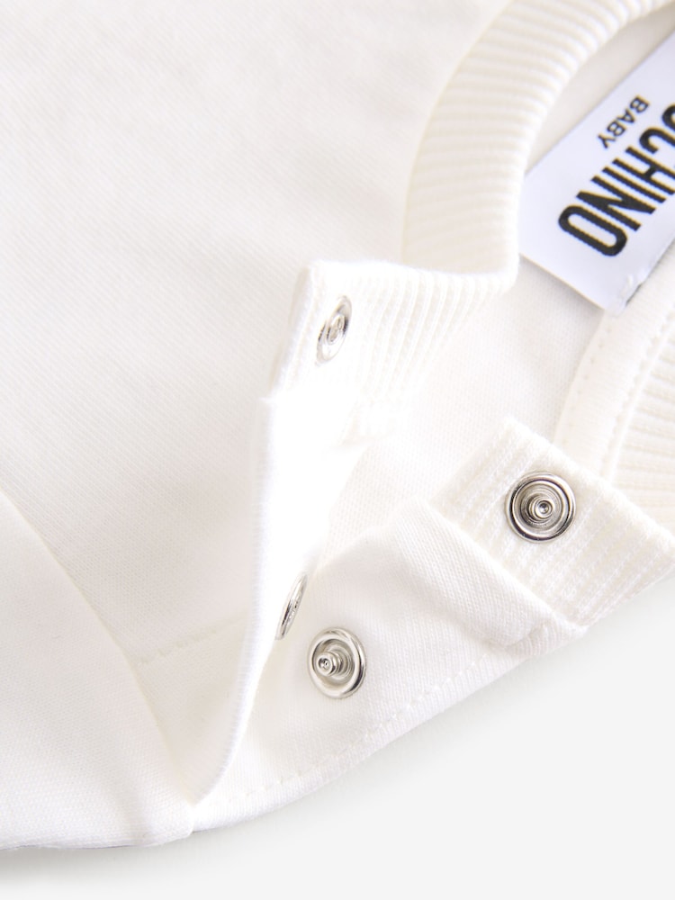 Moschino Natural Baby Short Sleeve Logo T-Shirt With Giftbox - Image 5 of 5